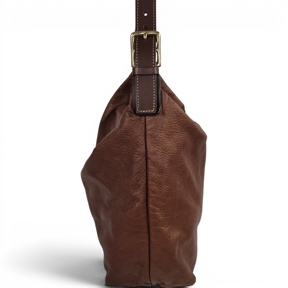 Vintage Dooney & Bourke Hobo Sac Bag Medium Brown Leather Shoulder Slouchy USA - Picture 6 of 14